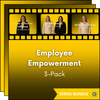 GettaMeeting's Employee Empowerment series bundle includes three presentation meeting modules: Build Relationships, Get Organized and Power of Positive Influence. Three images at the top feature expert facilitators Trinda East and/or Brenda Rountree.