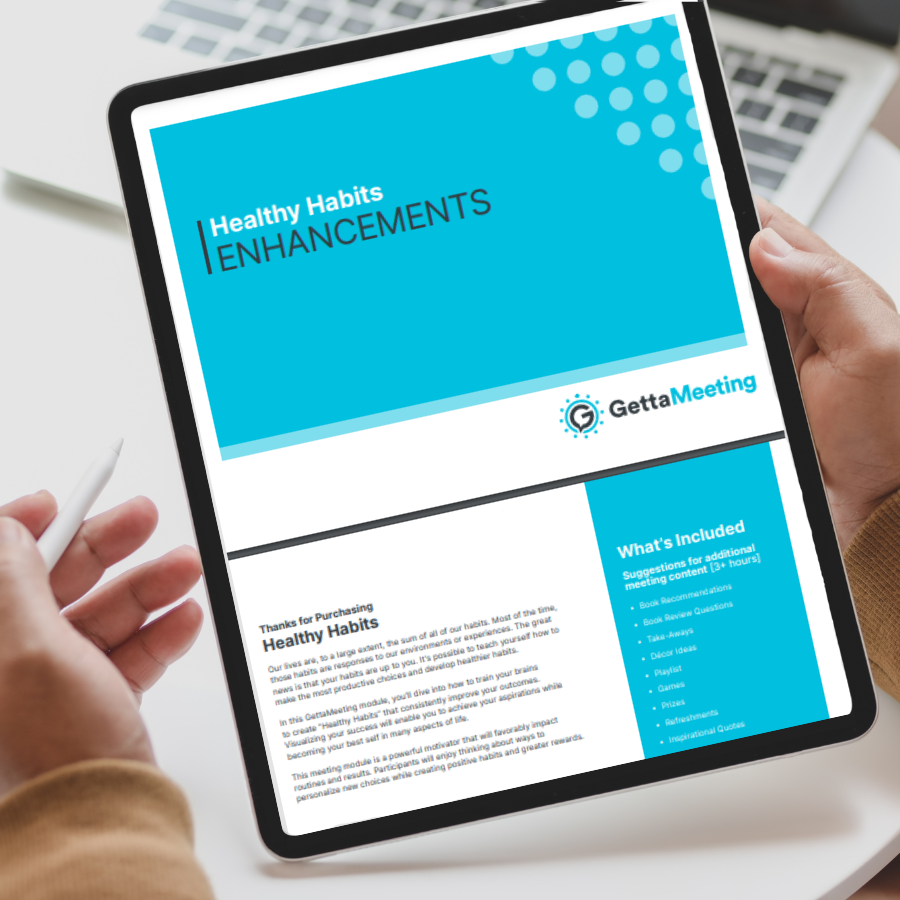 GettaMeeting's Healthy Habits meeting Enhancements